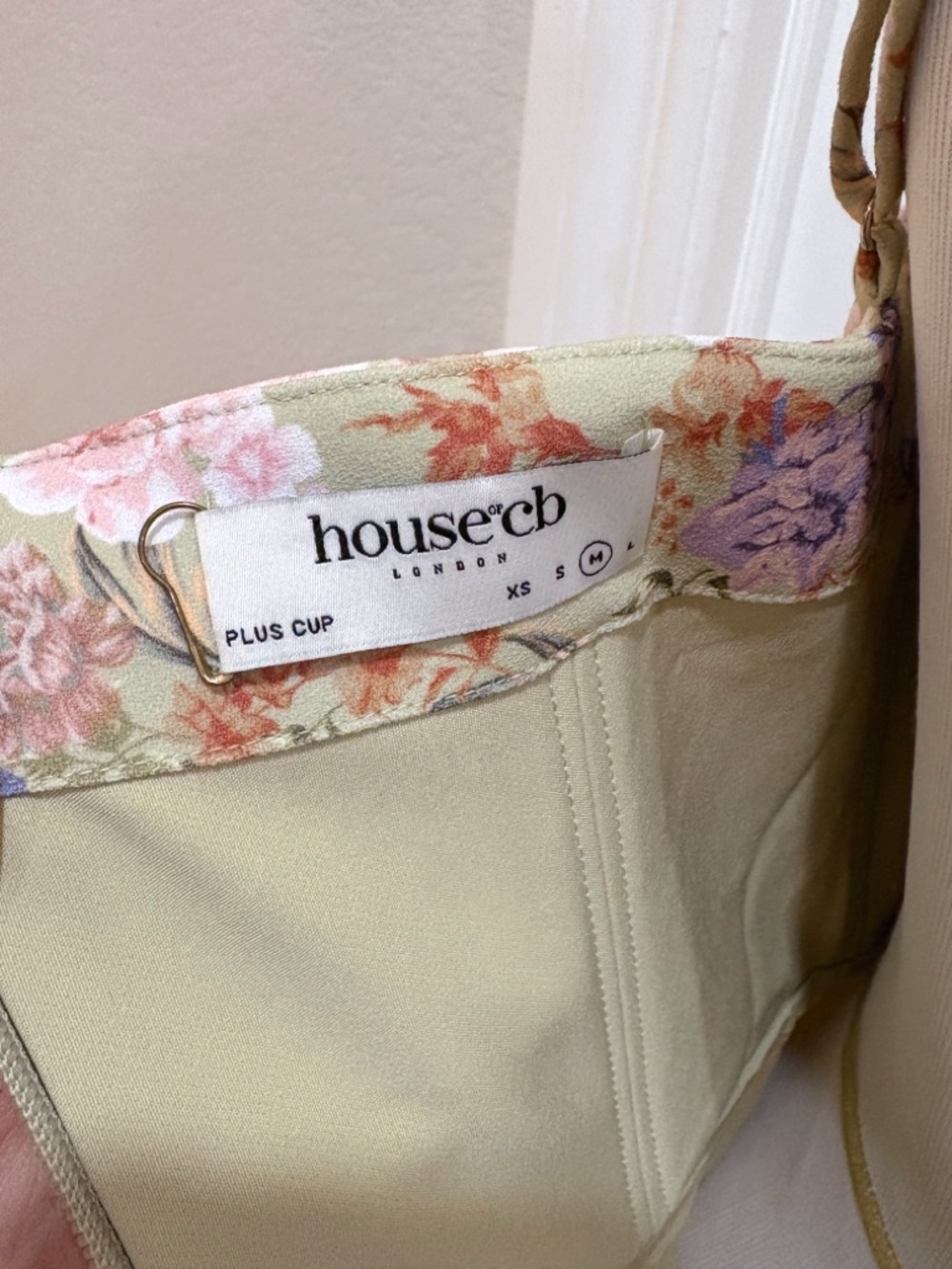 NWOT House of CB Corset Crepe Midi Sundress Peony Print Plus Cup Medium - Picture 15 of 16